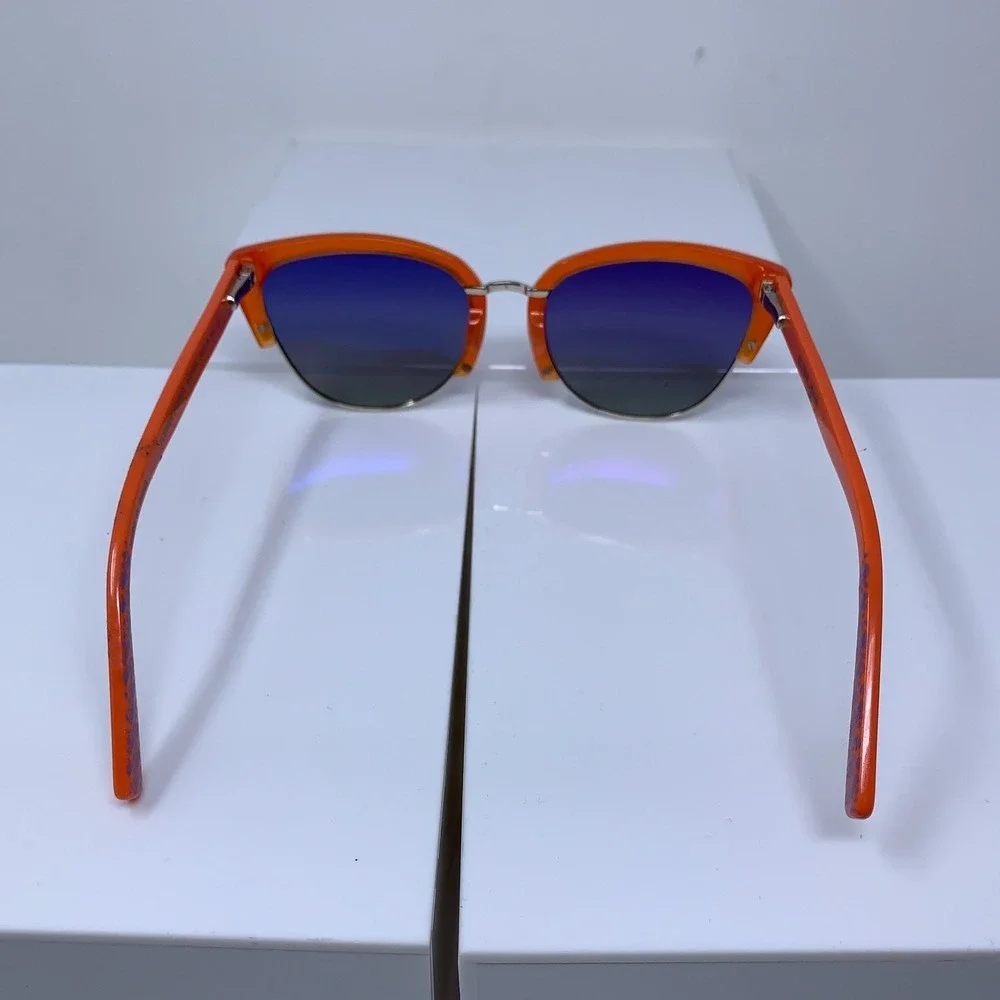 Elton John Unisex Mango Orange Flowerpower Sunglasses New